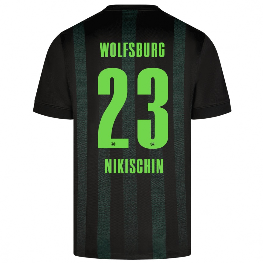 Kids Football Adrian Nikischin #23 Dark Green Away Jersey 2024/25 T-Shirt Uk