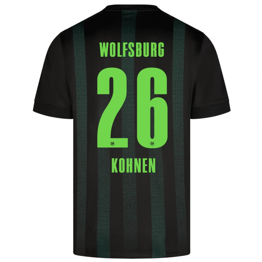 Kids Football Ben Kohnen #26 Dark Green Away Jersey 2024/25 T-Shirt Uk