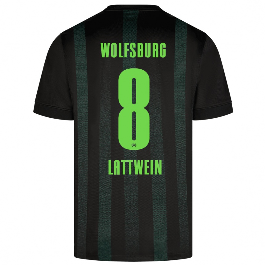 Kids Football Lena Lattwein #8 Dark Green Away Jersey 2024/25 T-Shirt Uk