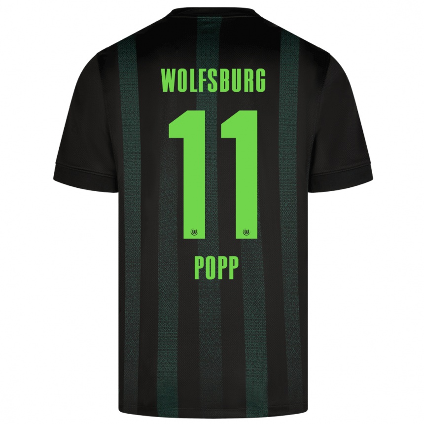 Kids Football Alexandra Popp #11 Dark Green Away Jersey 2024/25 T-Shirt Uk