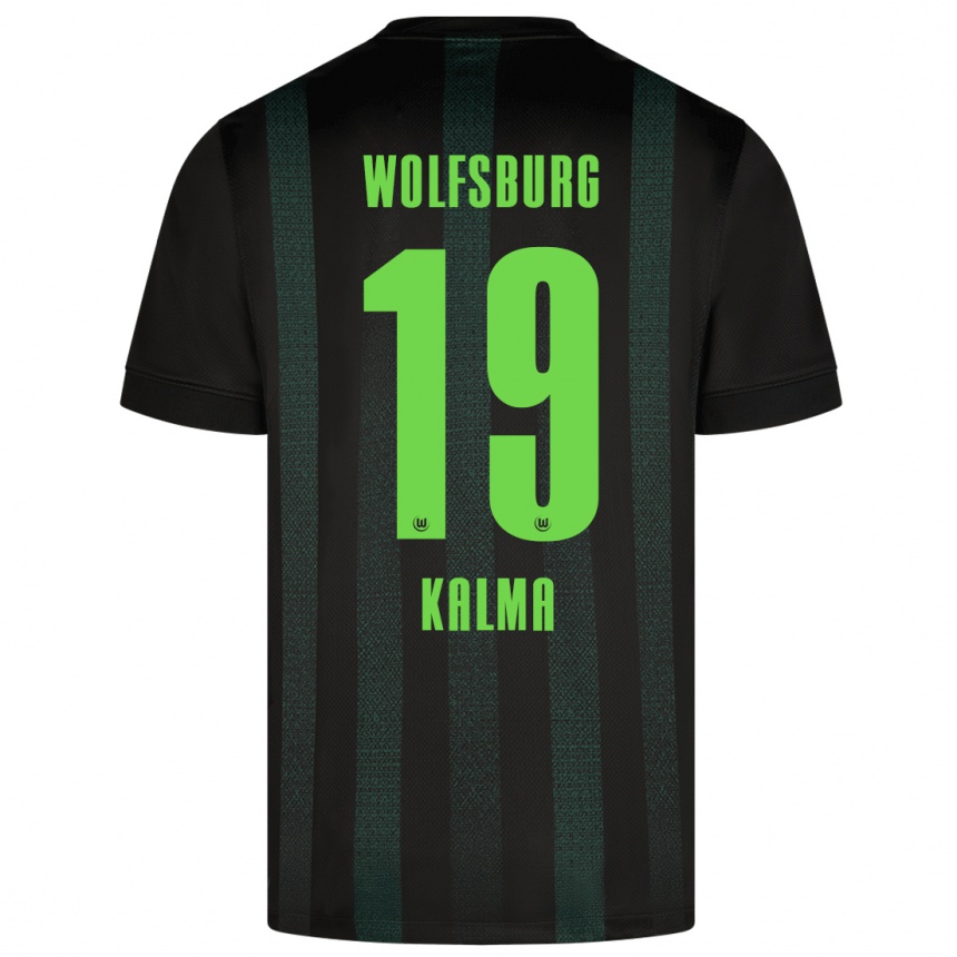 Kids Football Fenna Kalma #19 Dark Green Away Jersey 2024/25 T-Shirt Uk