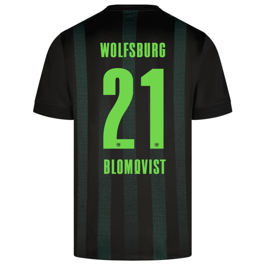 Kids Football Rebecka Blomqvist #21 Dark Green Away Jersey 2024/25 T-Shirt Uk