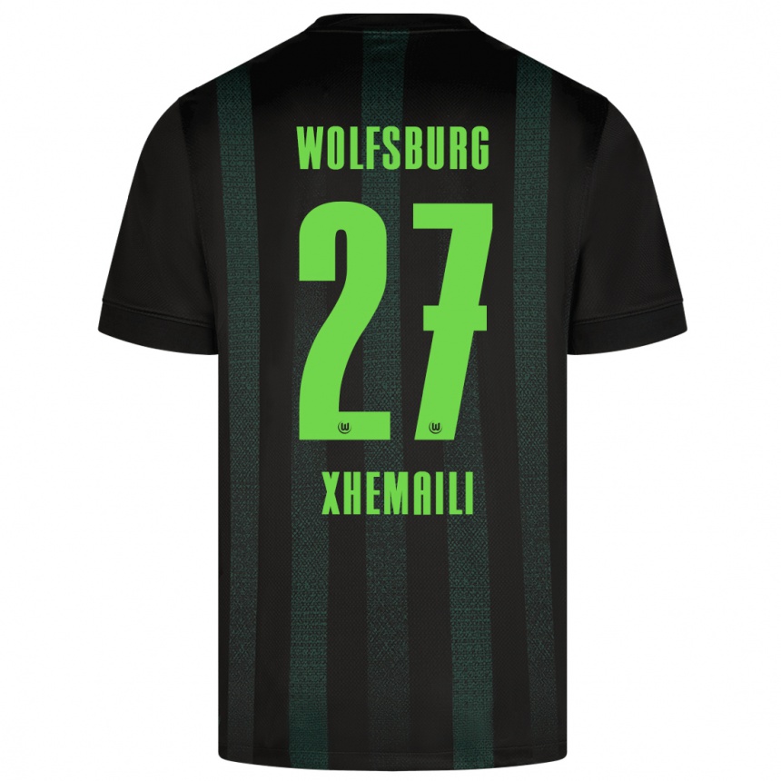 Kids Football Riola Xhemaili #27 Dark Green Away Jersey 2024/25 T-Shirt Uk