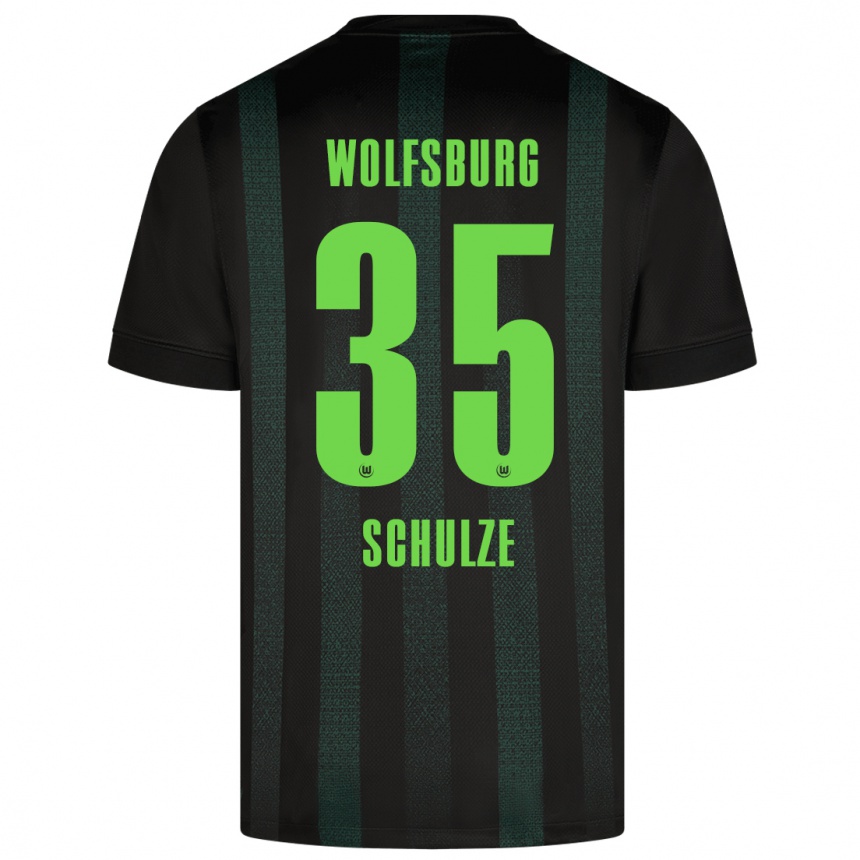 Kids Football Philipp Schulze #35 Dark Green Away Jersey 2024/25 T-Shirt Uk