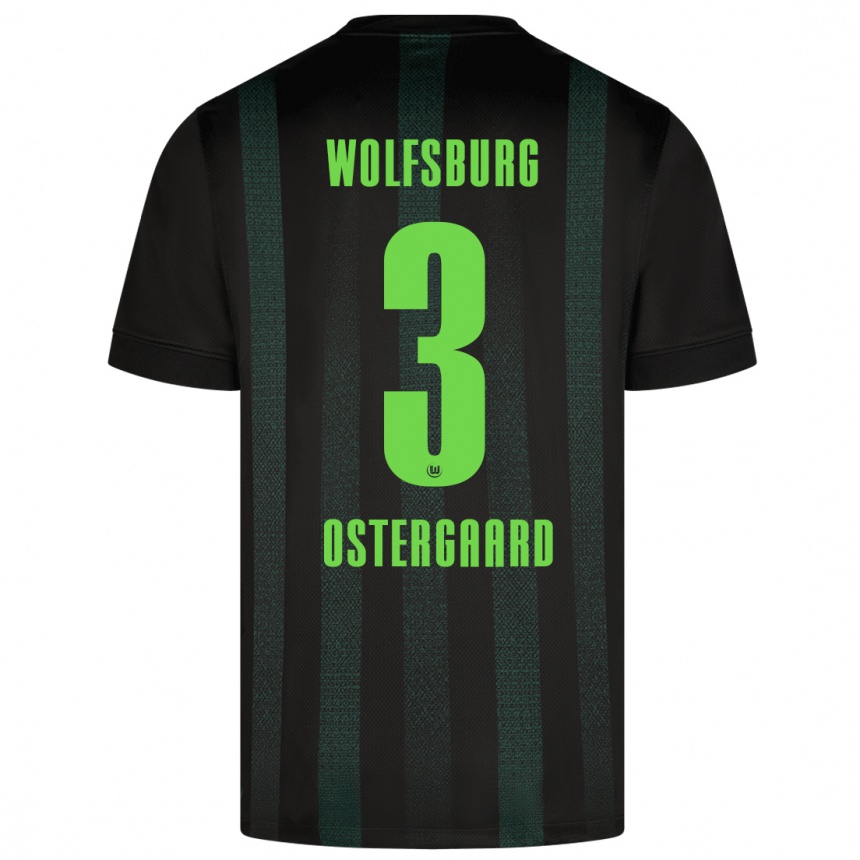 Kids Football Christian Östergaard #3 Dark Green Away Jersey 2024/25 T-Shirt Uk