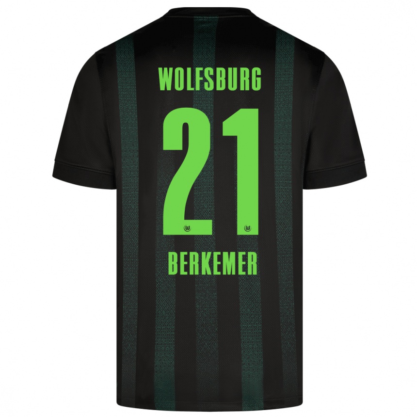 Kids Football Melvin Berkemer #21 Dark Green Away Jersey 2024/25 T-Shirt Uk