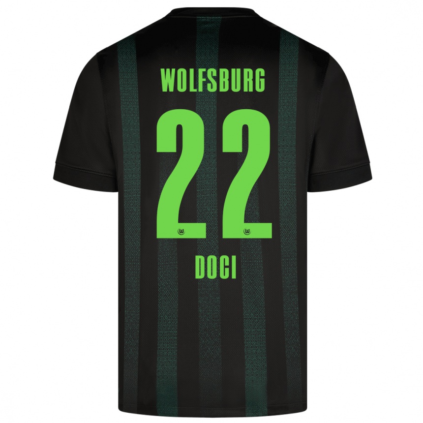 Kids Football Adrian Doci #22 Dark Green Away Jersey 2024/25 T-Shirt Uk