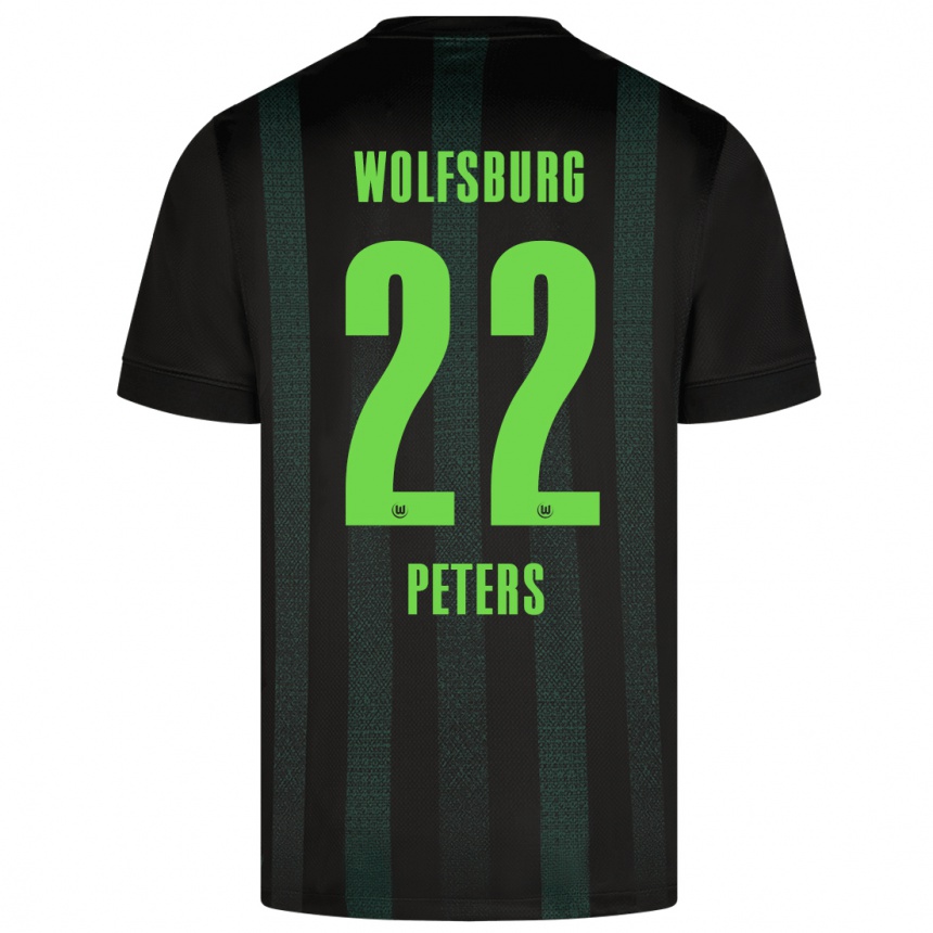 Kids Football Laurin Peters #22 Dark Green Away Jersey 2024/25 T-Shirt Uk