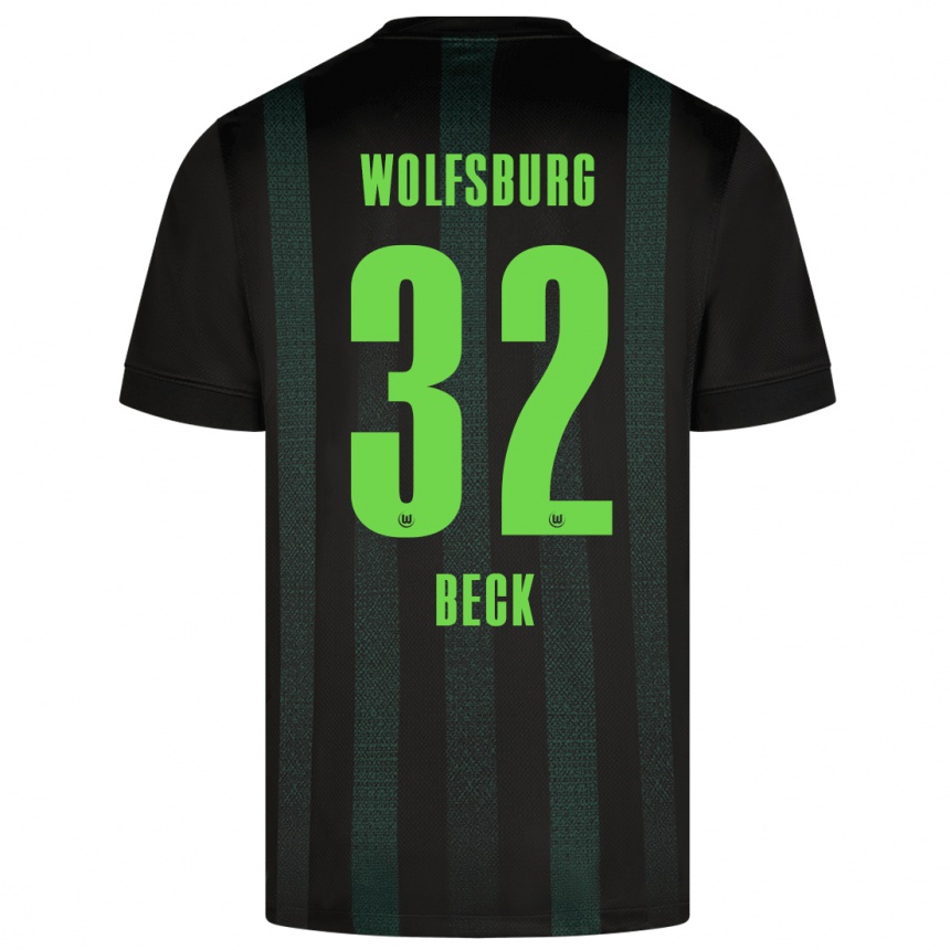 Kids Football Kiara Beck #32 Dark Green Away Jersey 2024/25 T-Shirt Uk