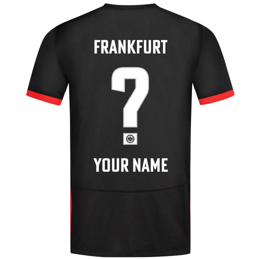 Kids Football Your Name #0 Black Away Jersey 2024/25 T-Shirt Uk