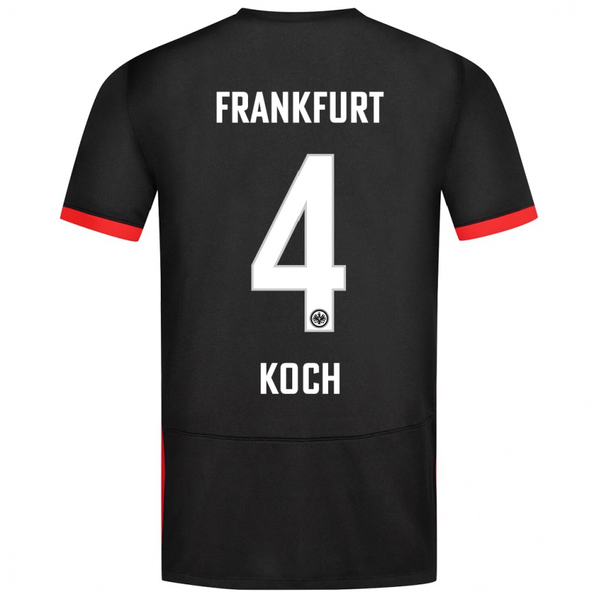 Kids Football Robin Koch #4 Black Away Jersey 2024/25 T-Shirt Uk