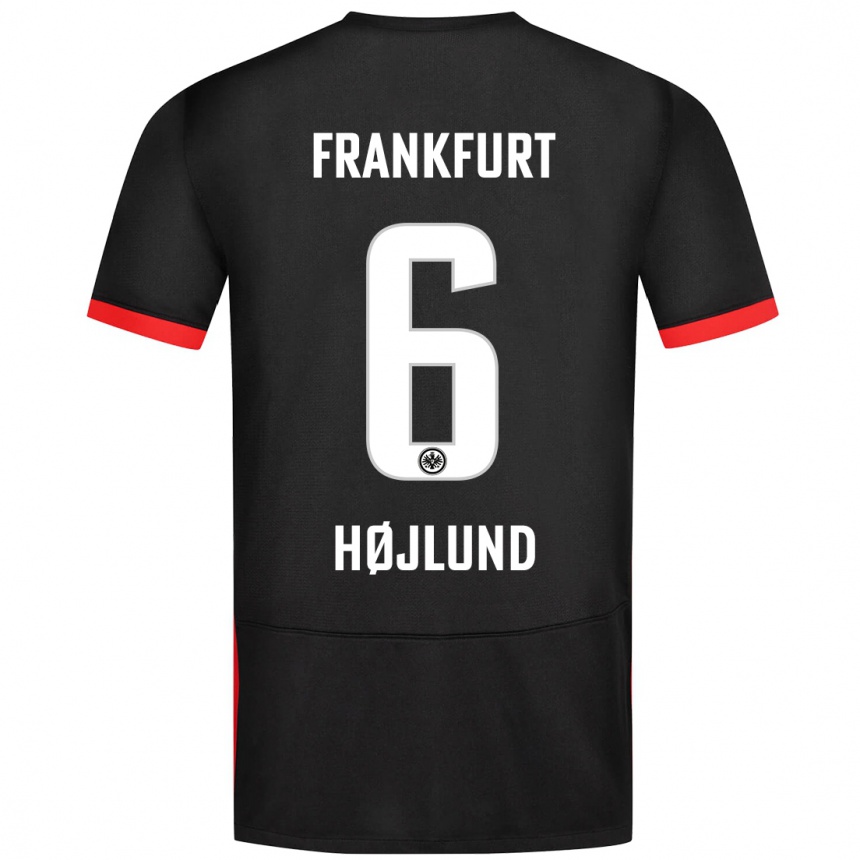 Kids Football Oscar Højlund #6 Black Away Jersey 2024/25 T-Shirt Uk