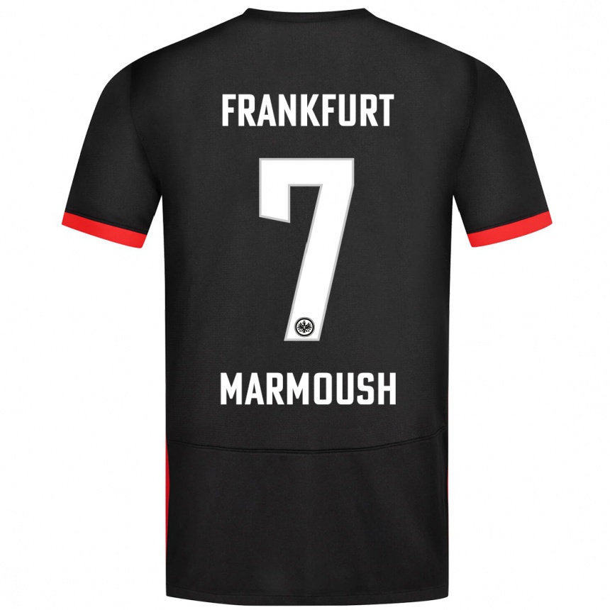 Kids Football Omar Marmoush #7 Black Away Jersey 2024/25 T-Shirt Uk