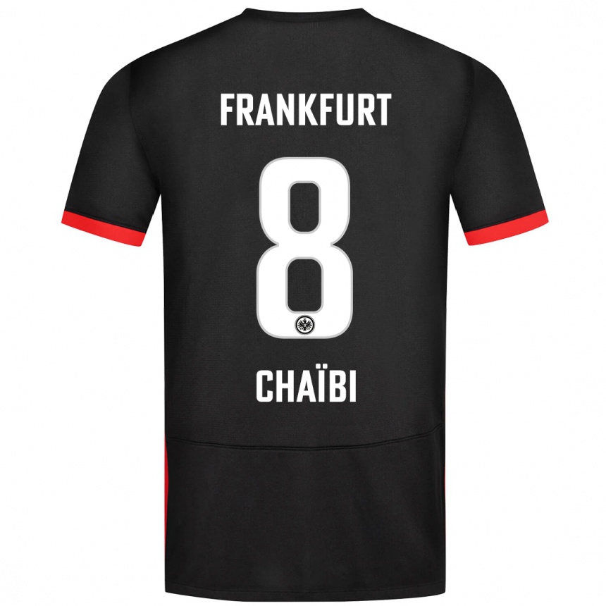 Kids Football Farès Chaïbi #8 Black Away Jersey 2024/25 T-Shirt Uk