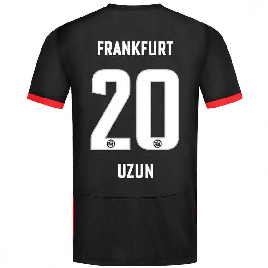 Kids Football Can Uzun #20 Black Away Jersey 2024/25 T-Shirt Uk