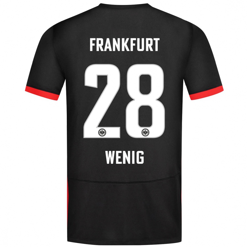 Kids Football Marcel Wenig #28 Black Away Jersey 2024/25 T-Shirt Uk