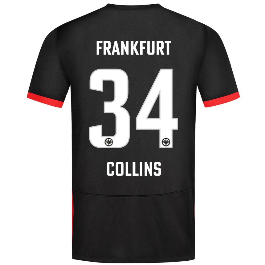 Kids Football Nnamdi Collins #34 Black Away Jersey 2024/25 T-Shirt Uk