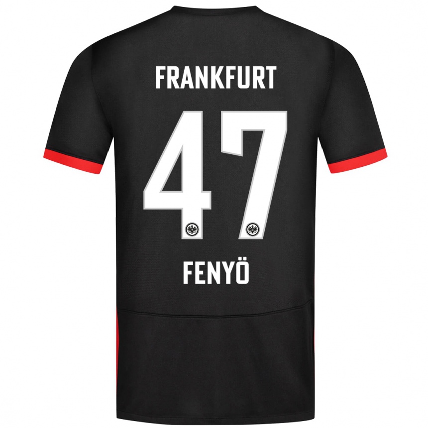 Kids Football Noah Fenyö #47 Black Away Jersey 2024/25 T-Shirt Uk