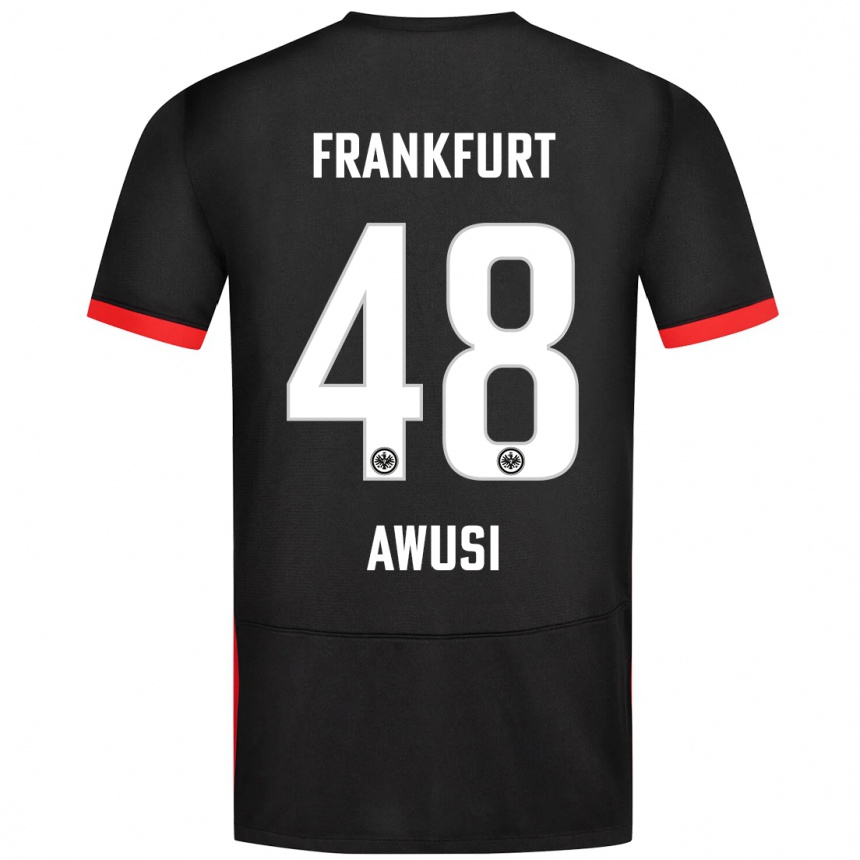 Kids Football Junior Awusi #48 Black Away Jersey 2024/25 T-Shirt Uk