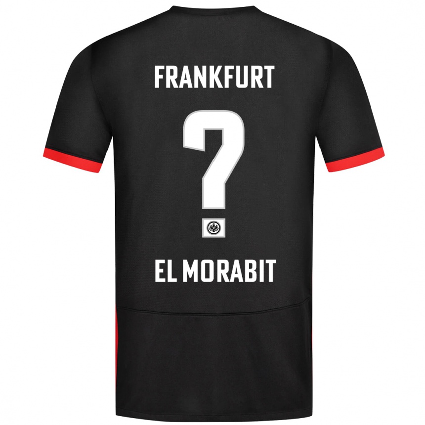 Kids Football Anas El Morabit #0 Black Away Jersey 2024/25 T-Shirt Uk