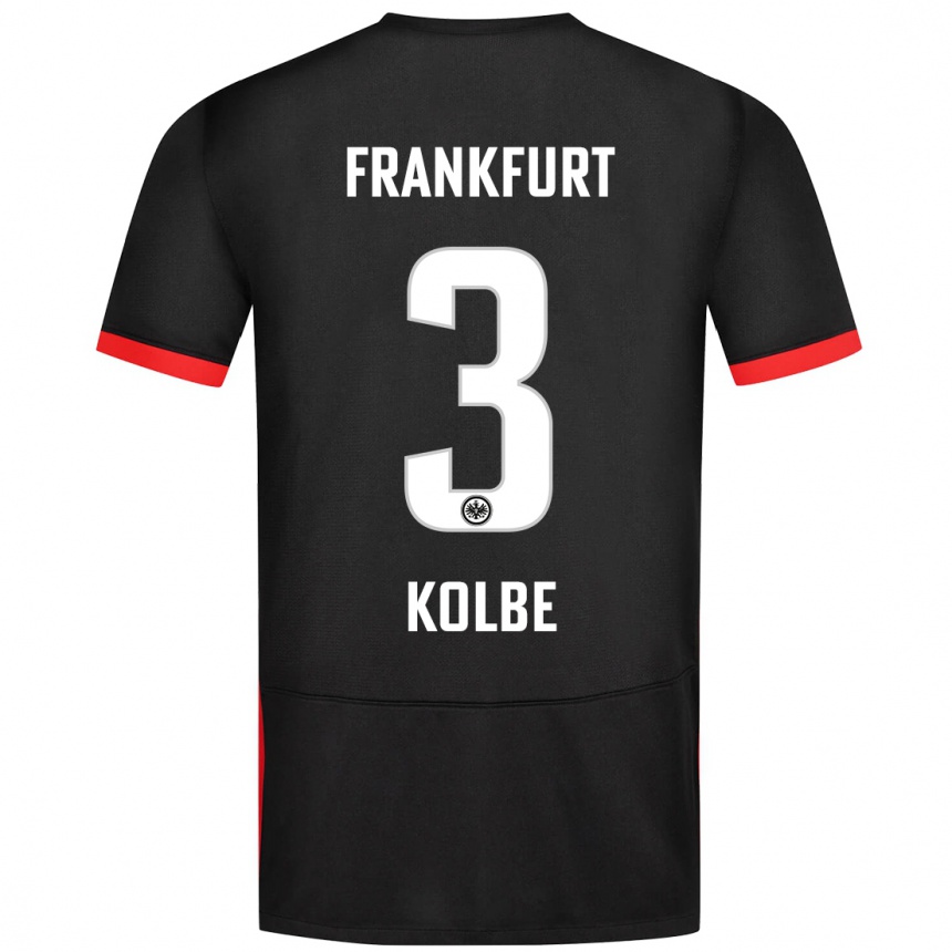 Kids Football Louis Kolbe #3 Black Away Jersey 2024/25 T-Shirt Uk