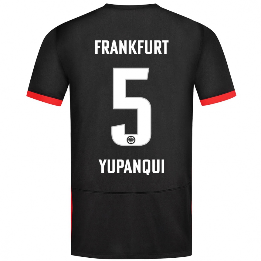 Kids Football Philipp Eisele Yupanqui #5 Black Away Jersey 2024/25 T-Shirt Uk