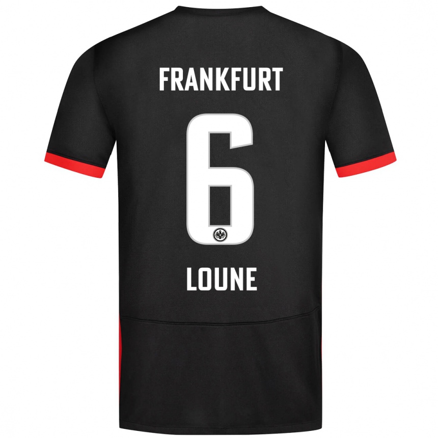 Kids Football Adam Loune #6 Black Away Jersey 2024/25 T-Shirt Uk