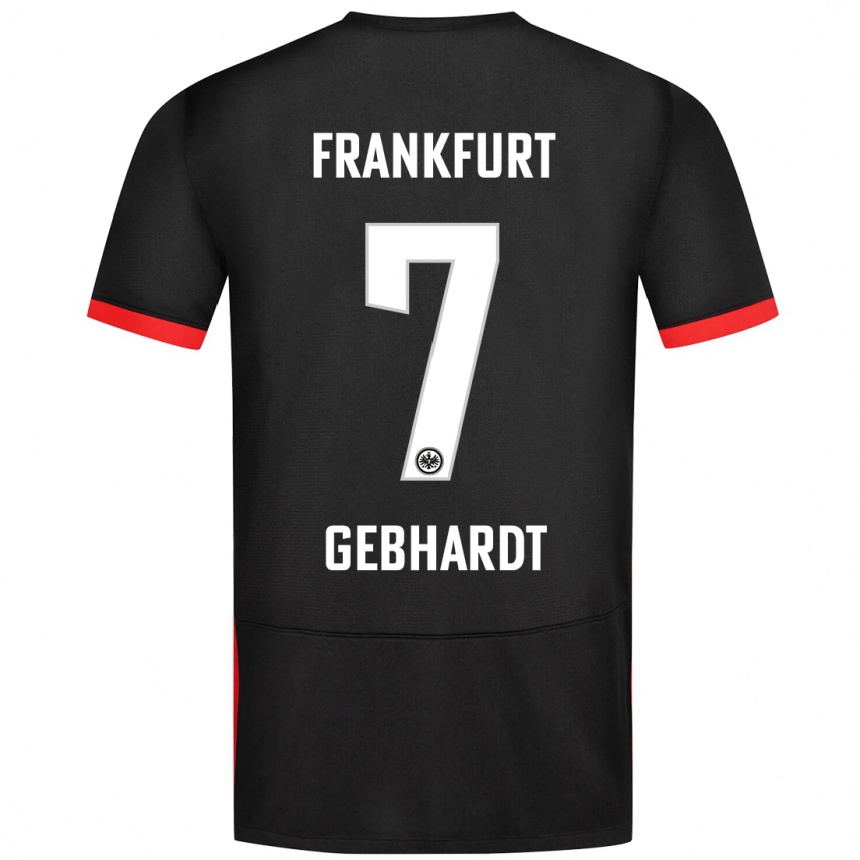 Kids Football Luca Gebhardt #7 Black Away Jersey 2024/25 T-Shirt Uk