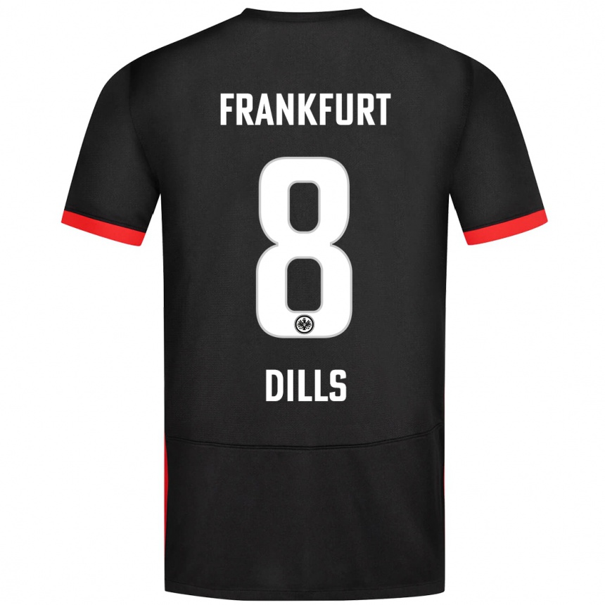 Kids Football Marvin Dills #8 Black Away Jersey 2024/25 T-Shirt Uk