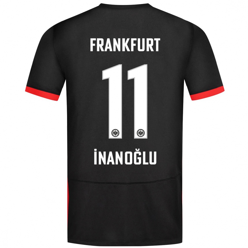 Kids Football Kaan İnanoğlu #11 Black Away Jersey 2024/25 T-Shirt Uk