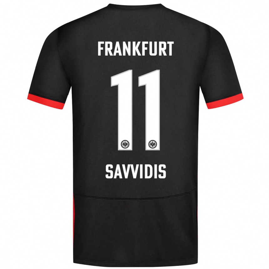 Kids Football Rafail Savvidis #11 Black Away Jersey 2024/25 T-Shirt Uk