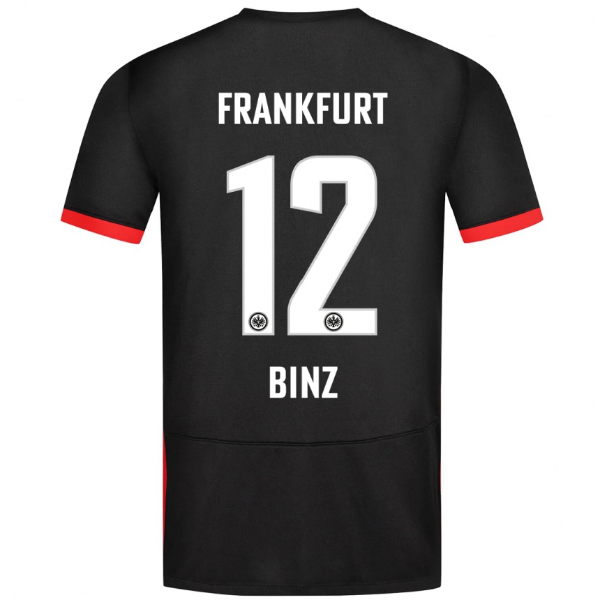 Kids Football Sam Binz #12 Black Away Jersey 2024/25 T-Shirt Uk