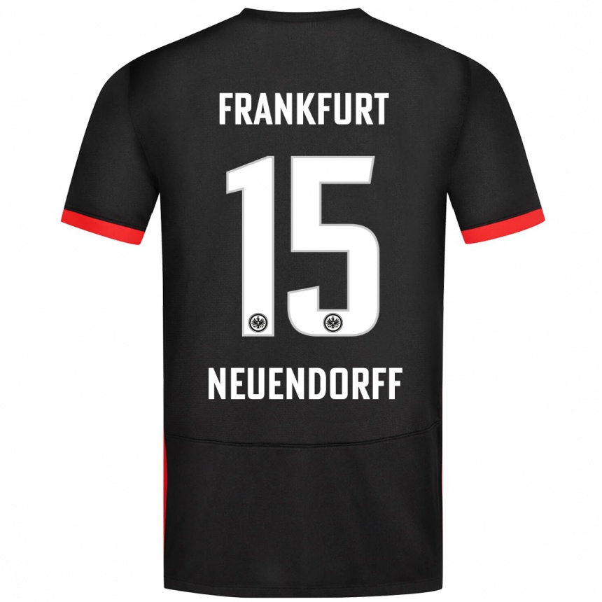 Kids Football Nilo Neuendorff #15 Black Away Jersey 2024/25 T-Shirt Uk