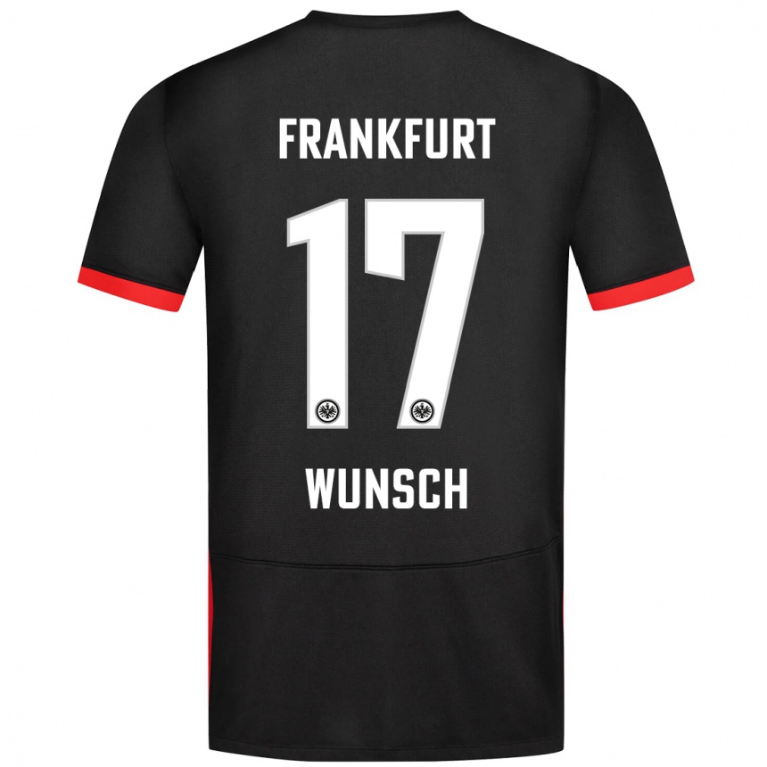 Kids Football Paul Wünsch #17 Black Away Jersey 2024/25 T-Shirt Uk