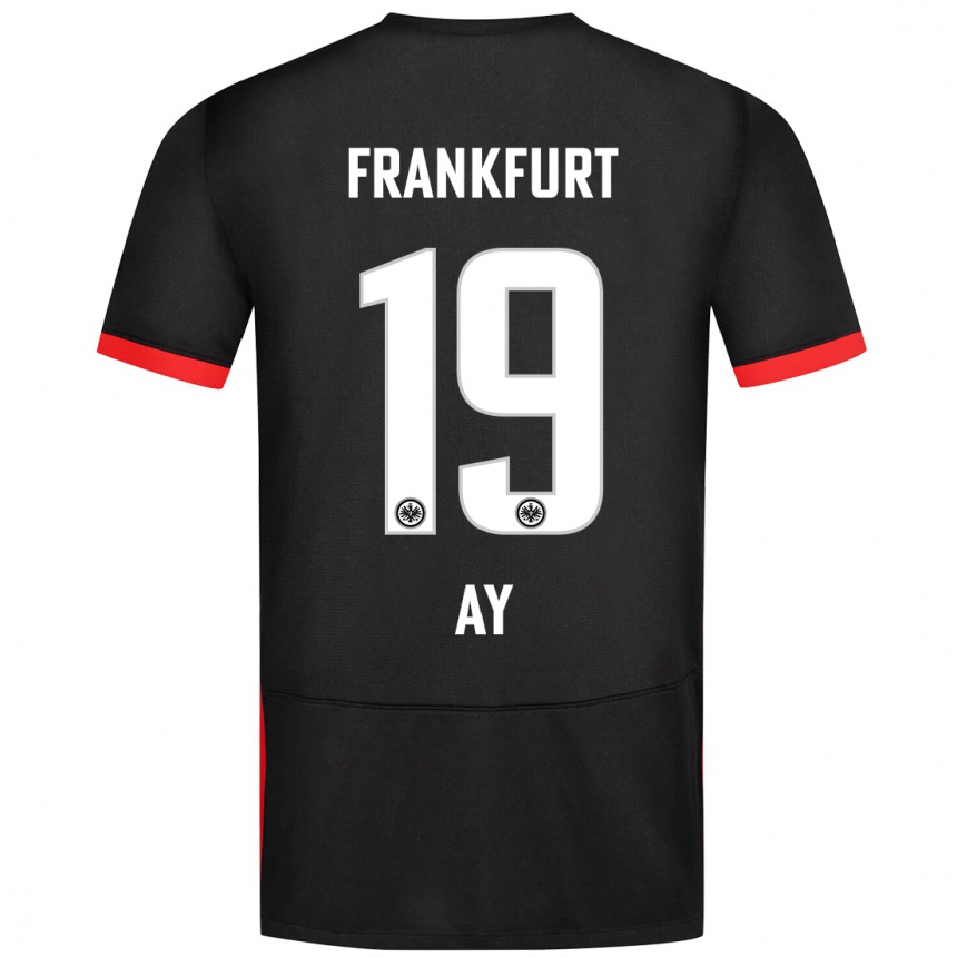 Kids Football Ugur Ay #19 Black Away Jersey 2024/25 T-Shirt Uk