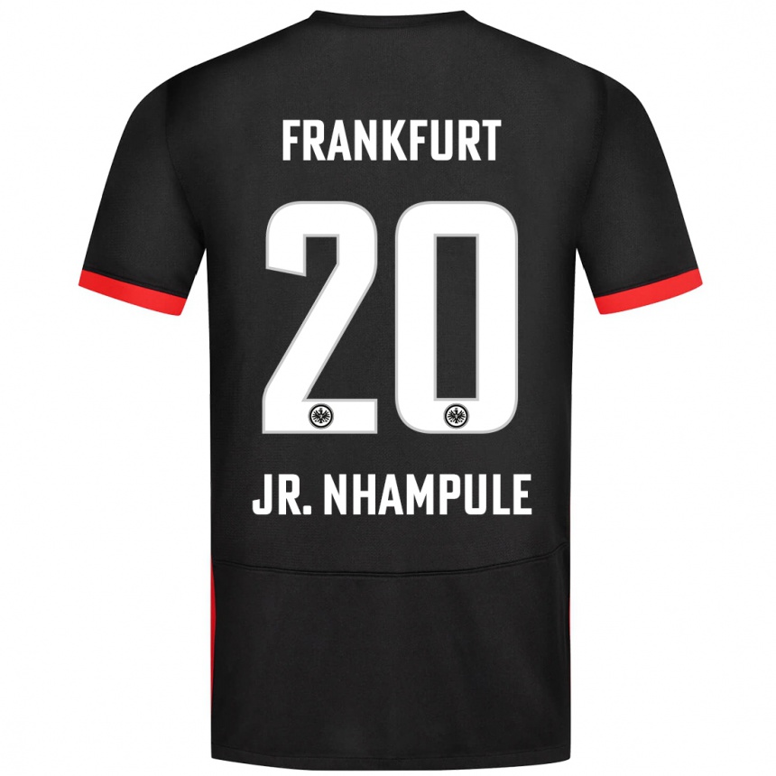 Kids Football Antonio Junior Nhampule #20 Black Away Jersey 2024/25 T-Shirt Uk