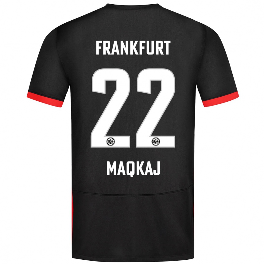 Kids Football Dritan Maqkaj #22 Black Away Jersey 2024/25 T-Shirt Uk