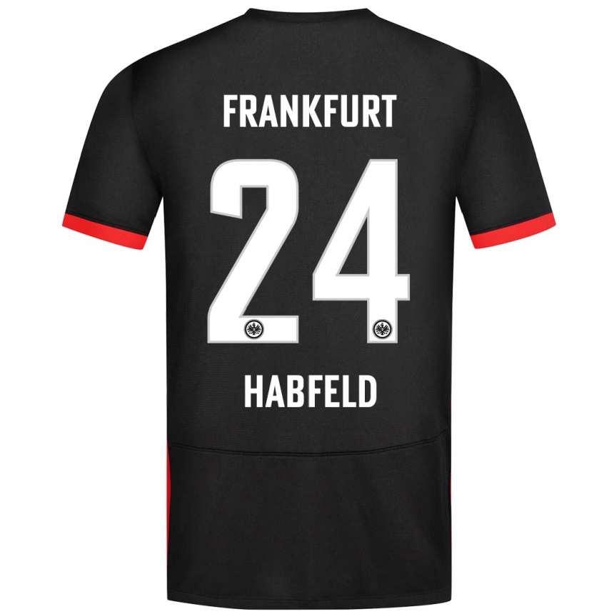 Kids Football Josef Haßfeld #24 Black Away Jersey 2024/25 T-Shirt Uk