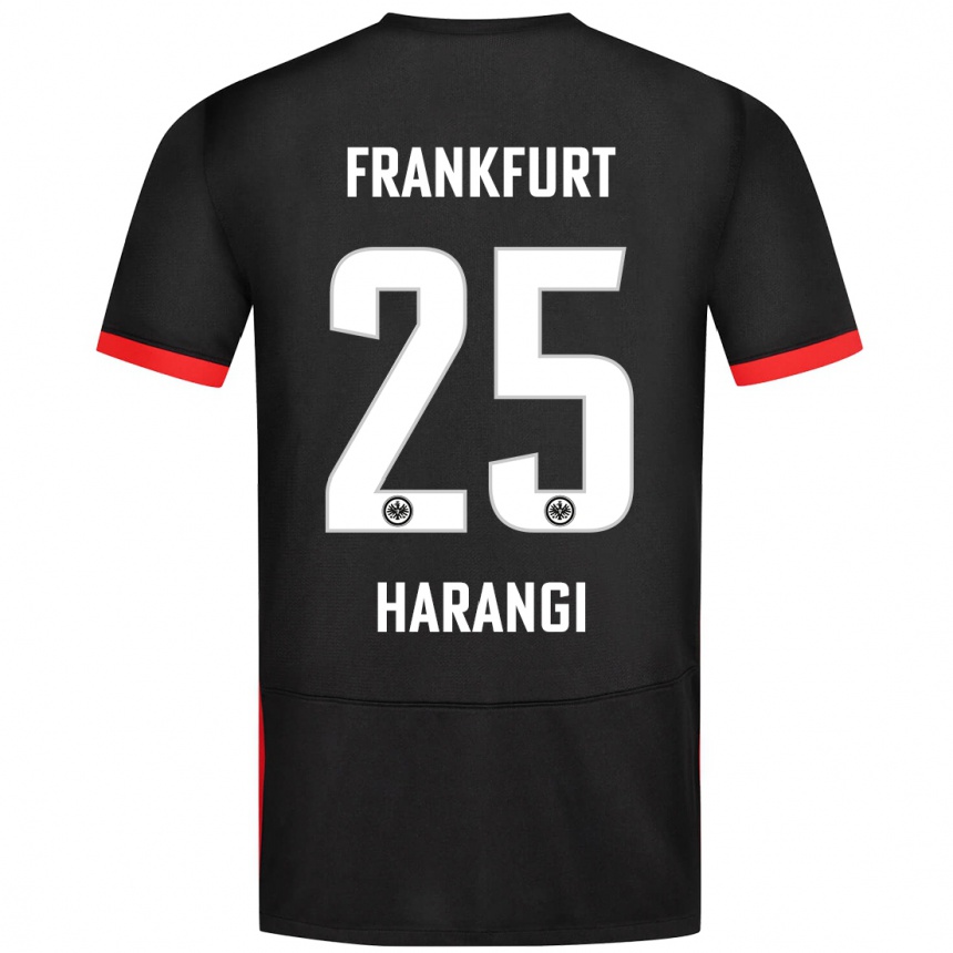 Kids Football Aiden Harangi #25 Black Away Jersey 2024/25 T-Shirt Uk