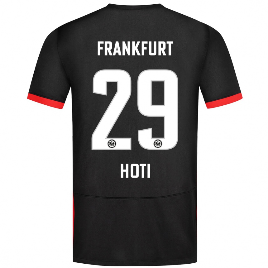 Kids Football Leart Hoti #29 Black Away Jersey 2024/25 T-Shirt Uk