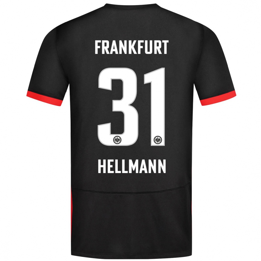 Kids Football Melvin Hellmann #31 Black Away Jersey 2024/25 T-Shirt Uk