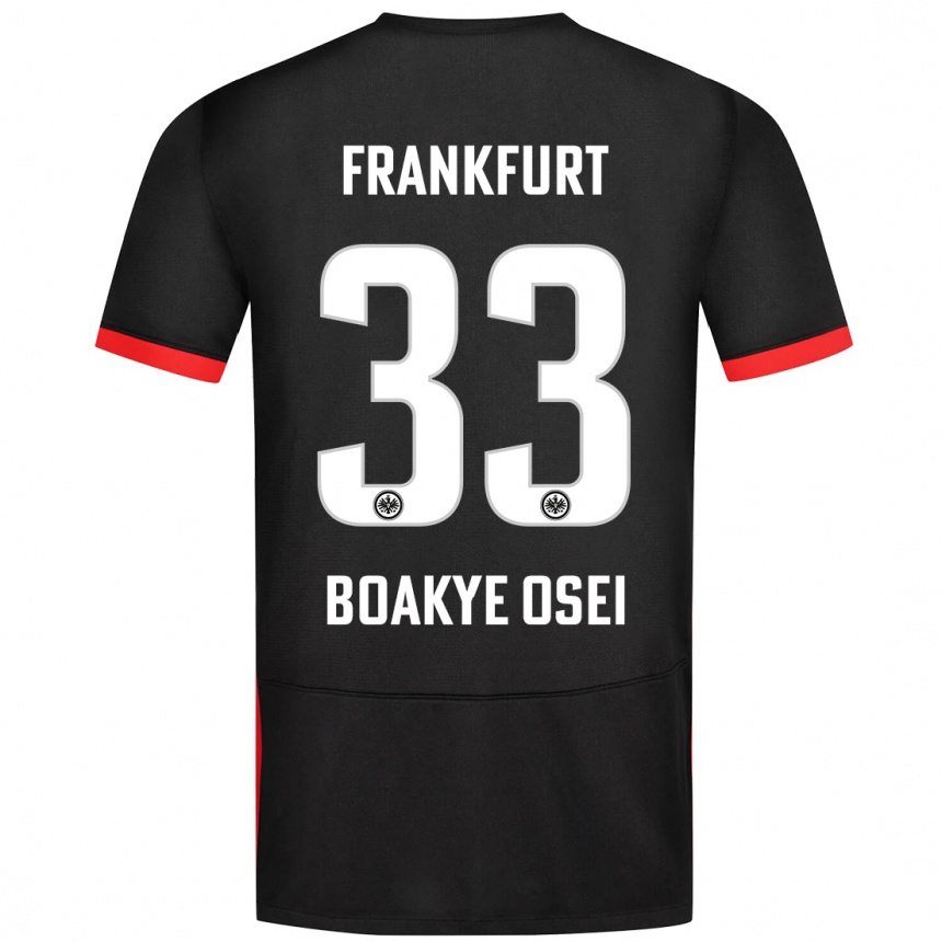 Kids Football Derek Boakye-Osei #33 Black Away Jersey 2024/25 T-Shirt Uk