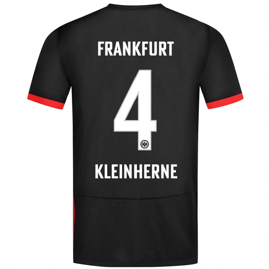 Kids Football Sophia Kleinherne #4 Black Away Jersey 2024/25 T-Shirt Uk