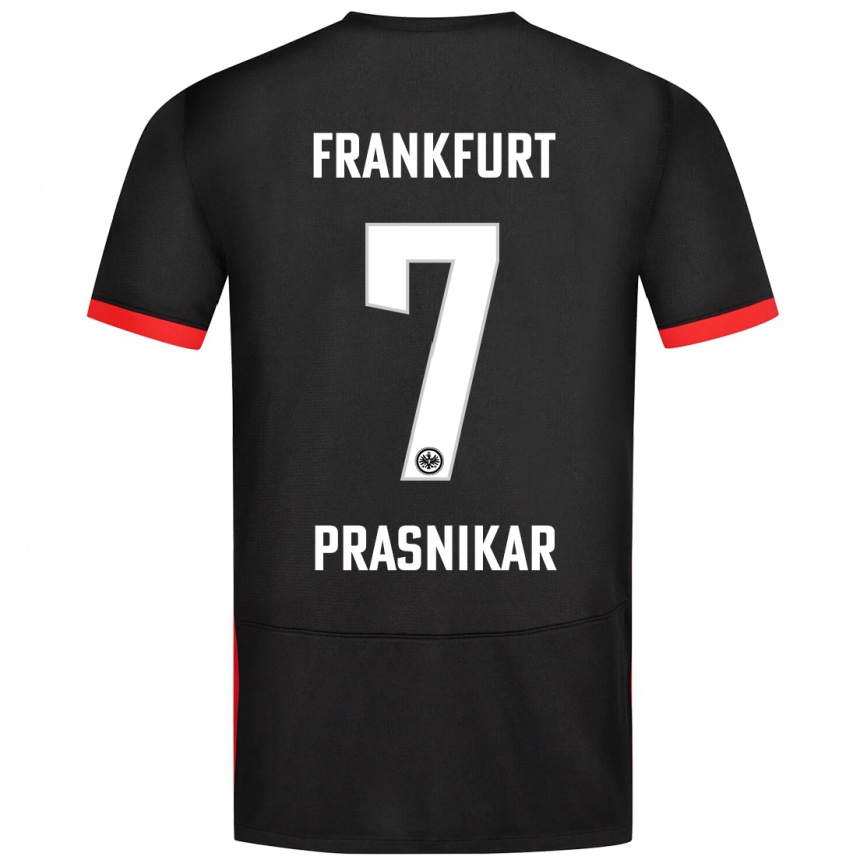 Kids Football Lara Prašnikar #7 Black Away Jersey 2024/25 T-Shirt Uk