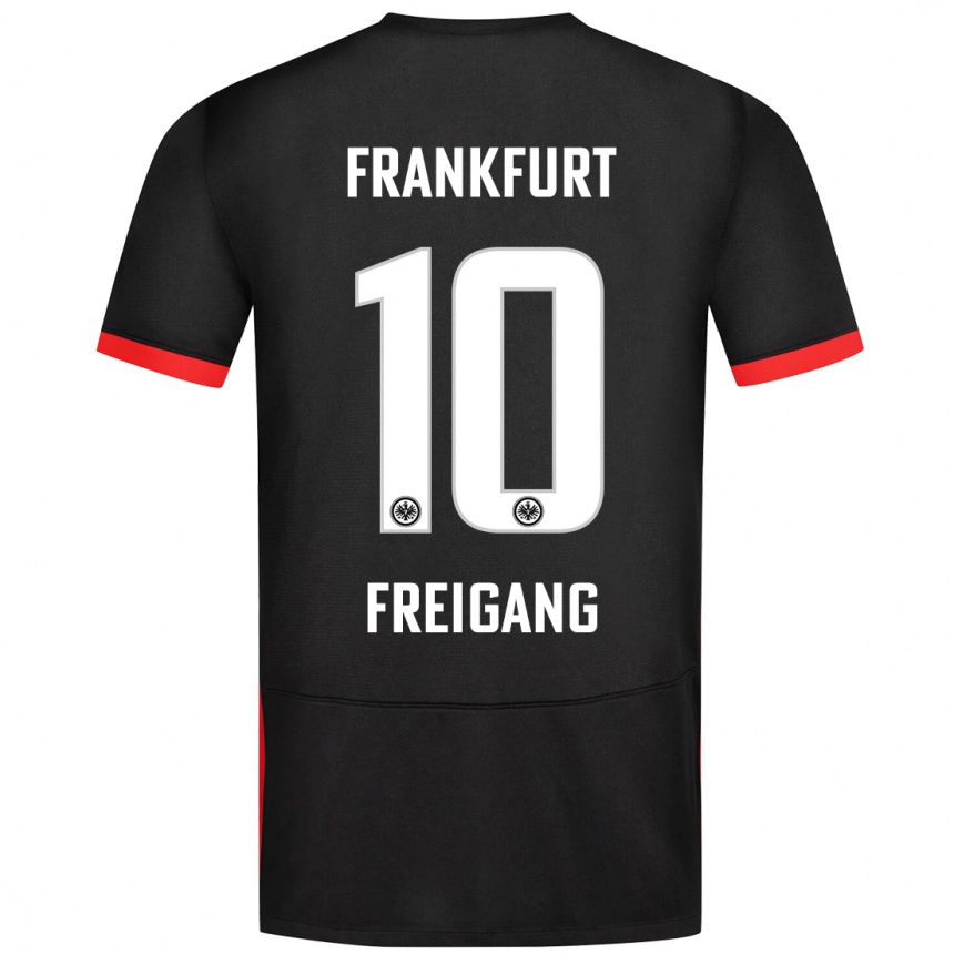 Kids Football Laura Freigang #10 Black Away Jersey 2024/25 T-Shirt Uk