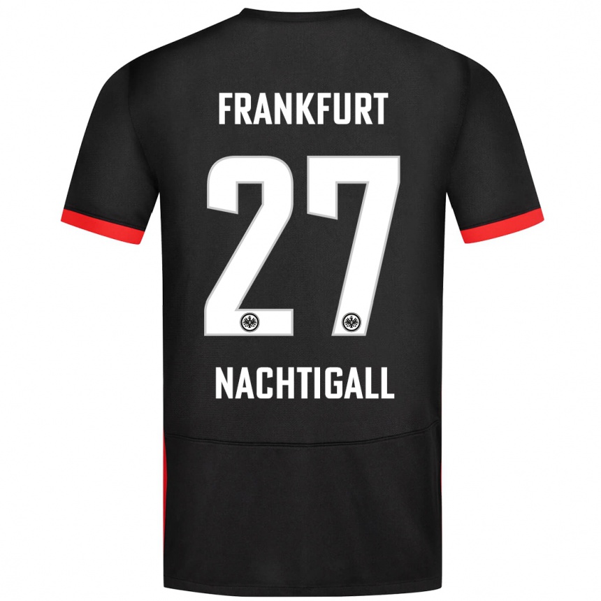 Kids Football Sophie Nachtigall #27 Black Away Jersey 2024/25 T-Shirt Uk