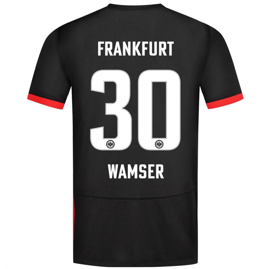 Kids Football Carlotta Wamser #30 Black Away Jersey 2024/25 T-Shirt Uk