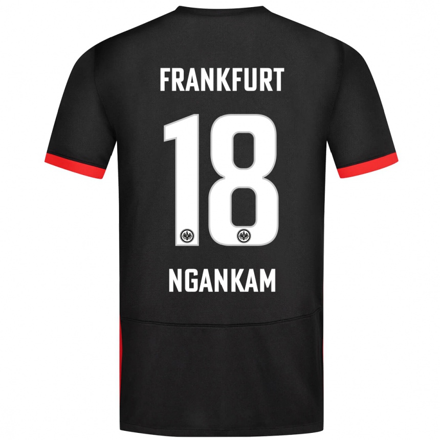 Kids Football Jessic Ngankam #18 Black Away Jersey 2024/25 T-Shirt Uk