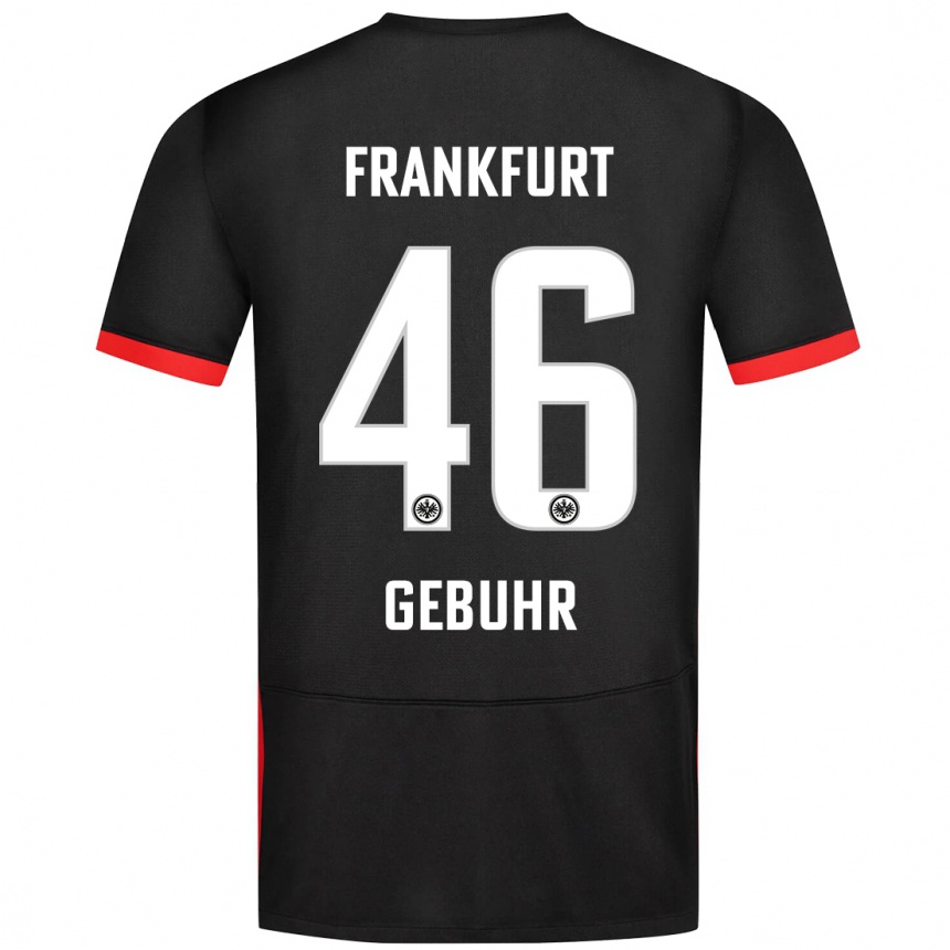 Kids Football Dario Gebuhr #46 Black Away Jersey 2024/25 T-Shirt Uk