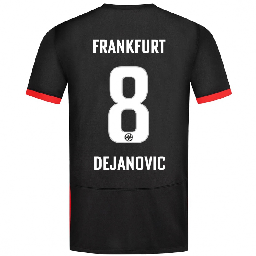 Kids Football Daniel Dejanovic #8 Black Away Jersey 2024/25 T-Shirt Uk